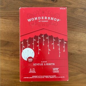 Wondershop 300 Clear Icicle Lights